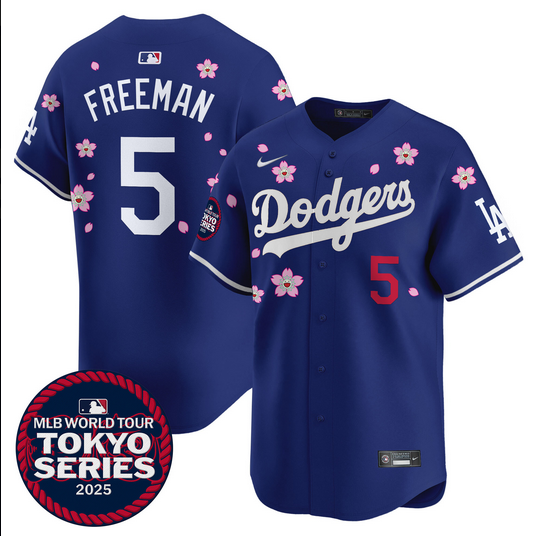 Men Los Angeles Dodgers 5 Freeman Tokyo Series 2025 blue Limited Stitched Jersey